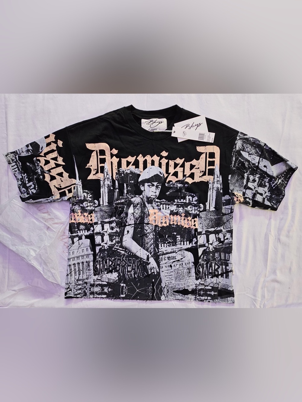 BKYS Street Wear Black Graphic Photo-Print Tee!